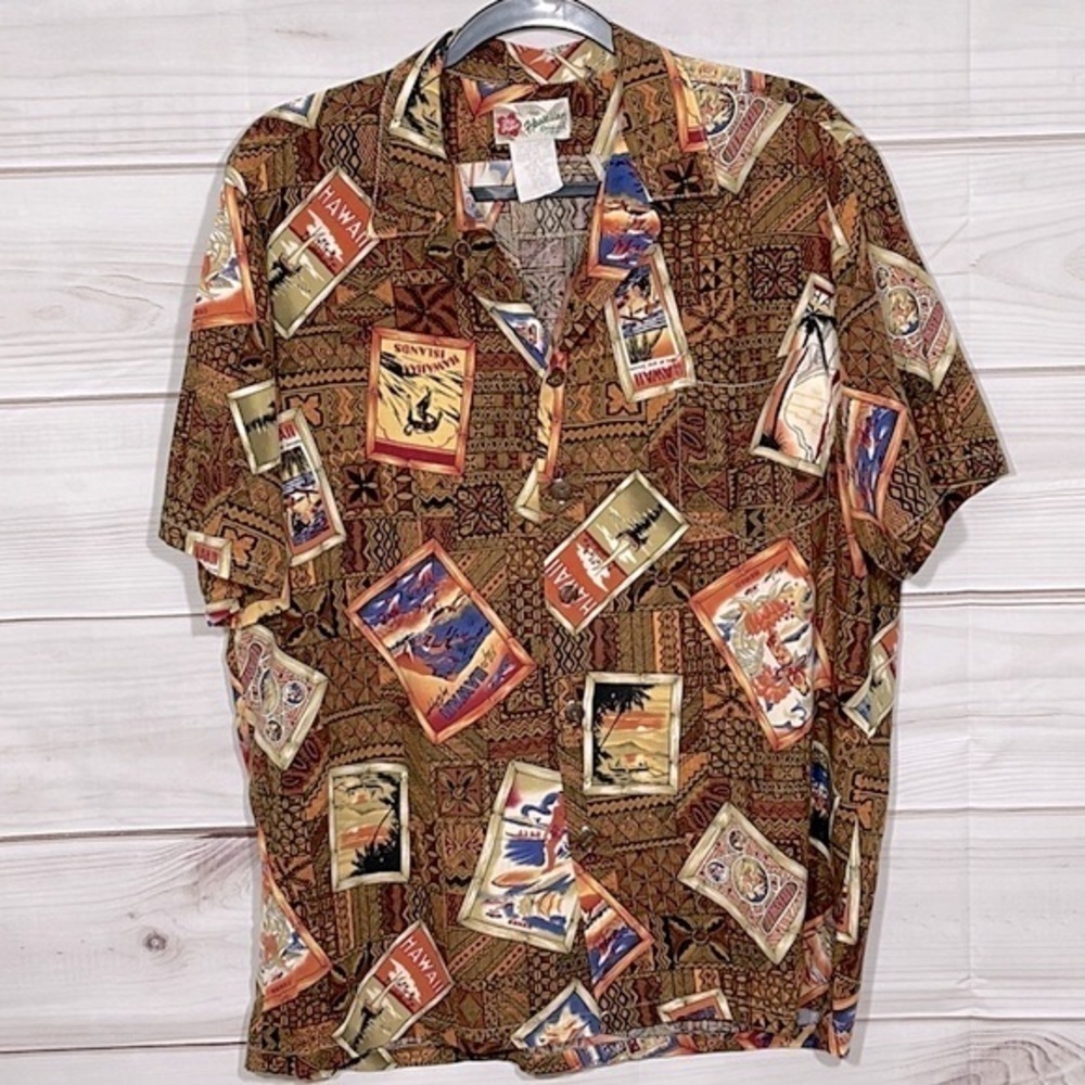 Men’s Vintage Hilo Hattie Aloha Hawaiian Shirt Size Extra Large